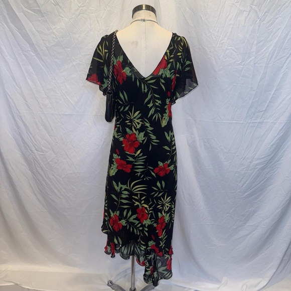 Vintage 90s 2000s Black and red floral fairy slip dress - Picture 5 of 8